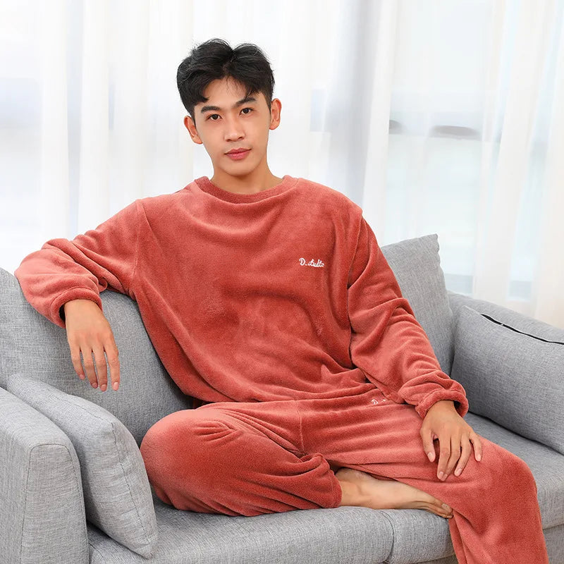 Soft Plush 2-Piece Sleepwear Set for Men