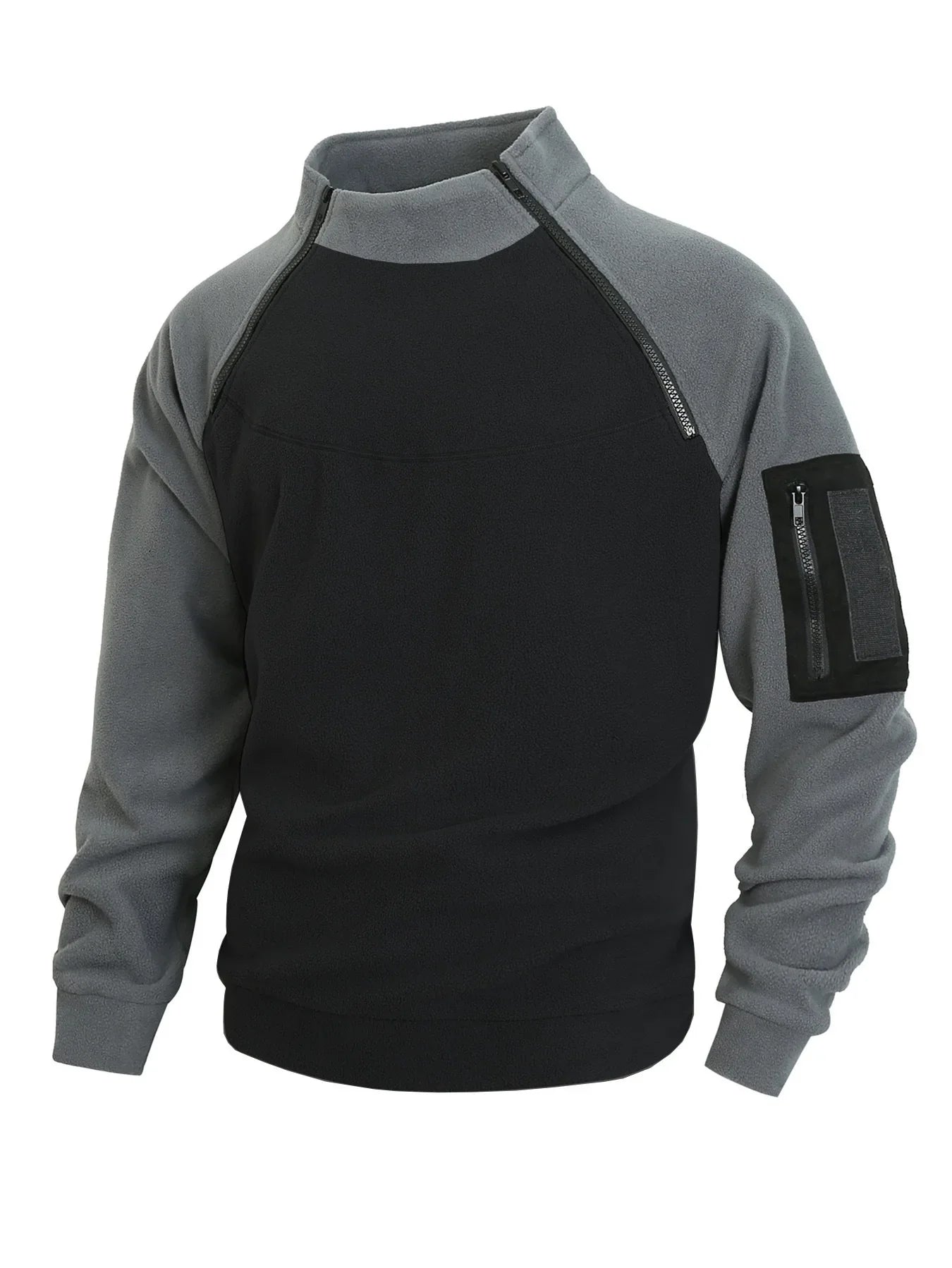 Slouchy Fit Men's Full-Zip Long Sleeve Hooded Sweater