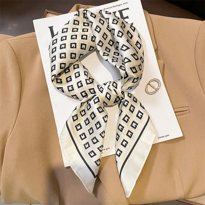 Soft Plaid Scarf for Women Neck Hair Accessory