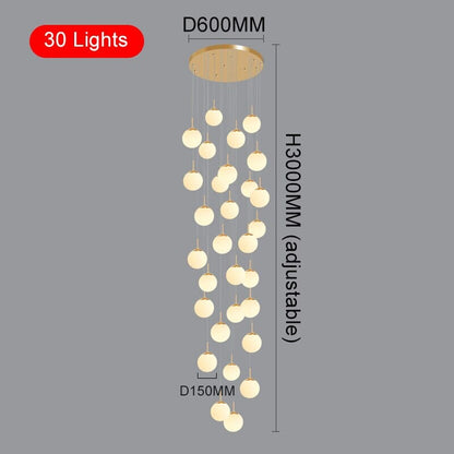 Round Glass Pendant Chandelier