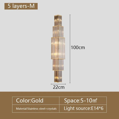 Beautiful Crystal Column Wall Light With Soft Glow