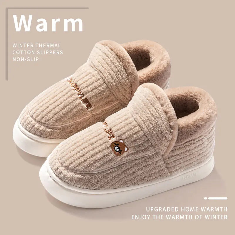 Cozy Fleece Slippers for Women - Warm Non-Slip House Shoes