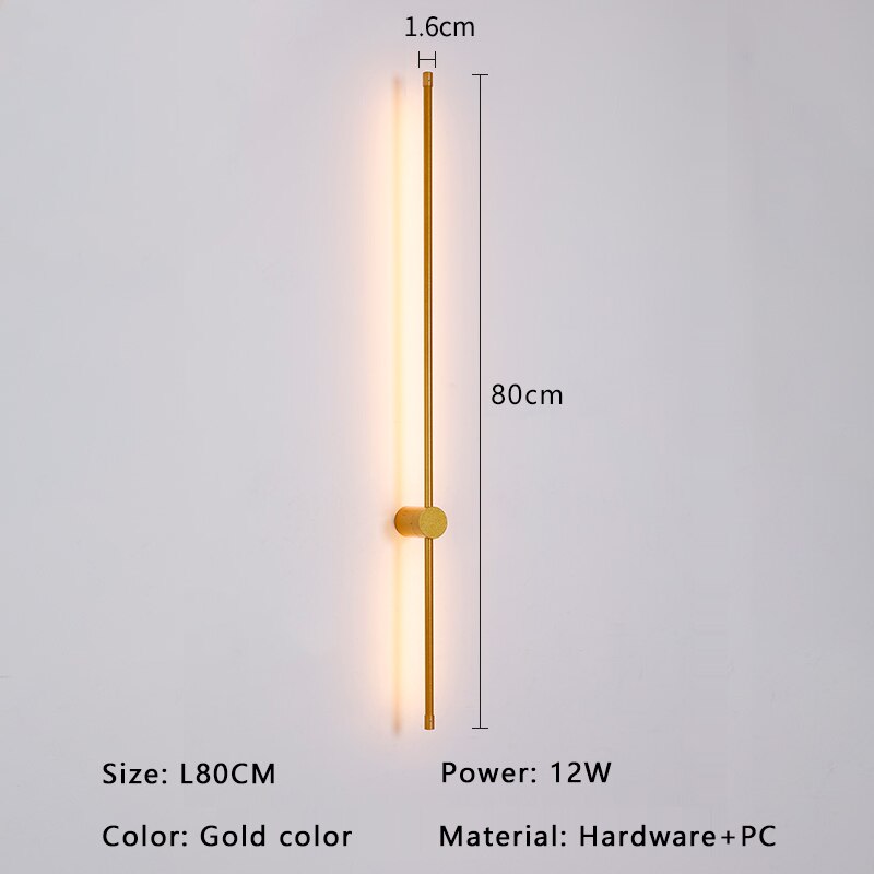 Sleek Gold Black LED Wall Lamp For Contemporary Homes