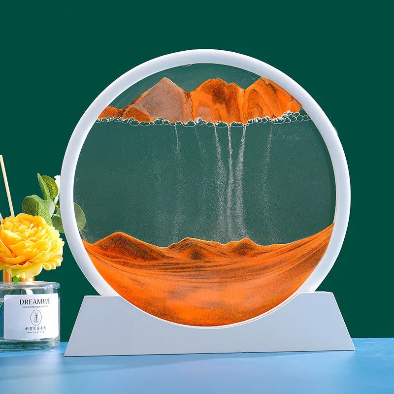 Decorative Glass Hourglass With Colorful Moving Sand
