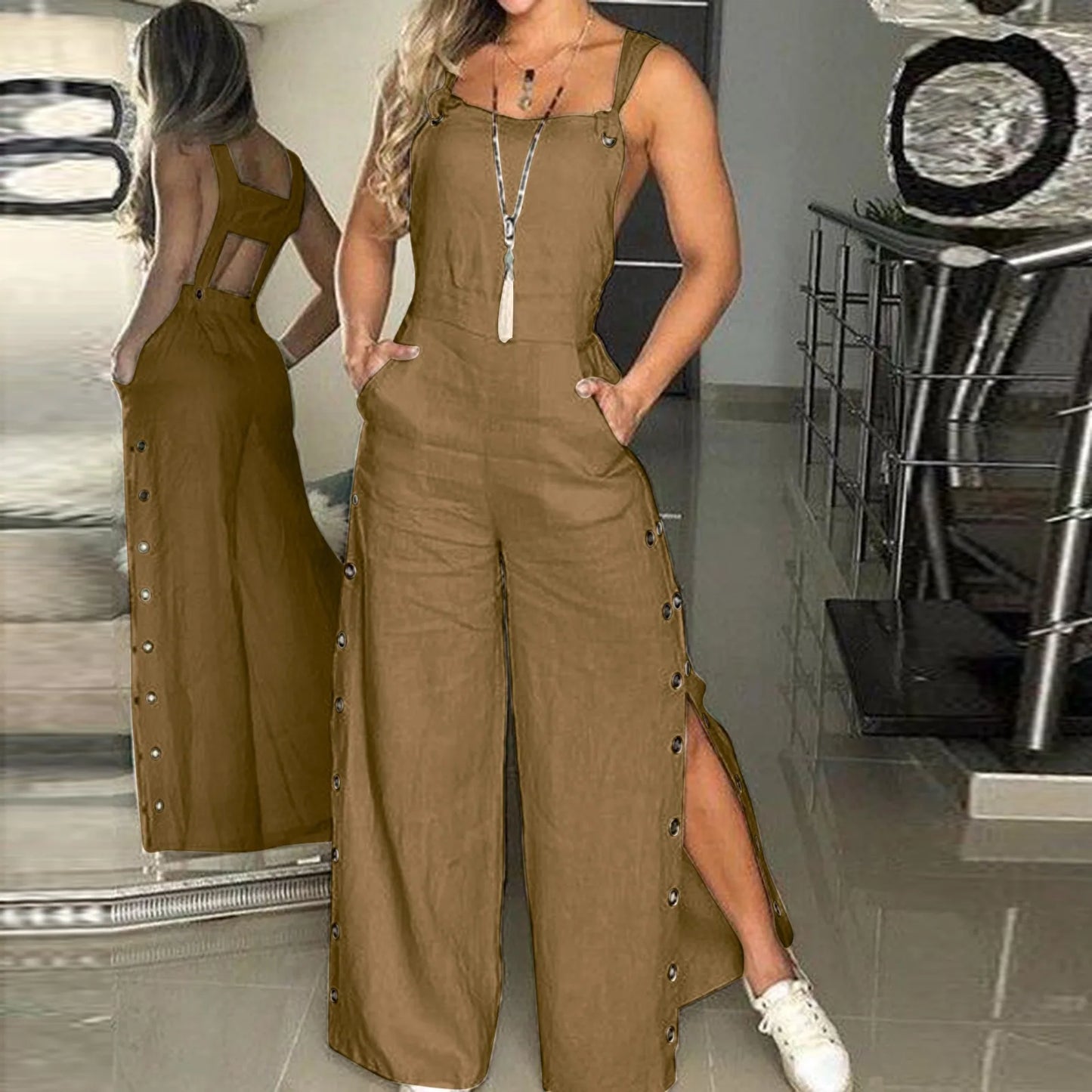 Relaxed Fit Sundress Jumpsuit for Women