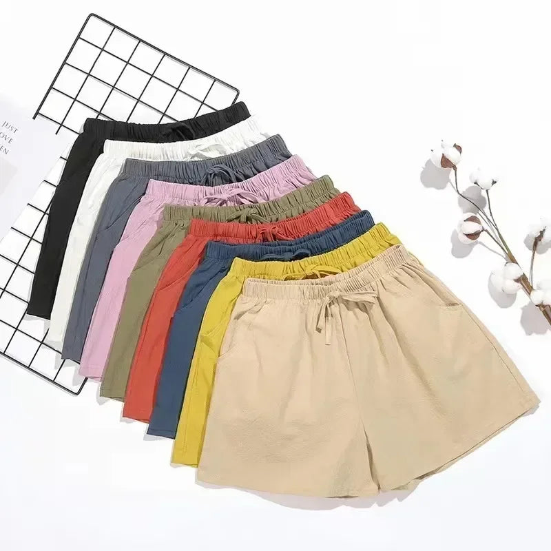 Relaxed Fit Linen Beach Shorts for Women - BritishElegance