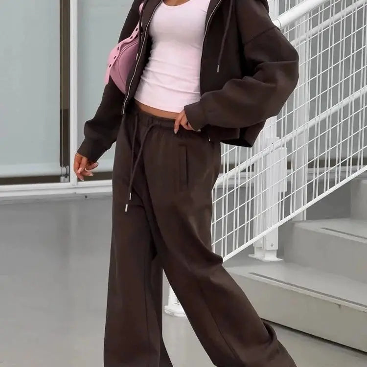 Ladies' Fleece Hooded Jacket and Leggings Set