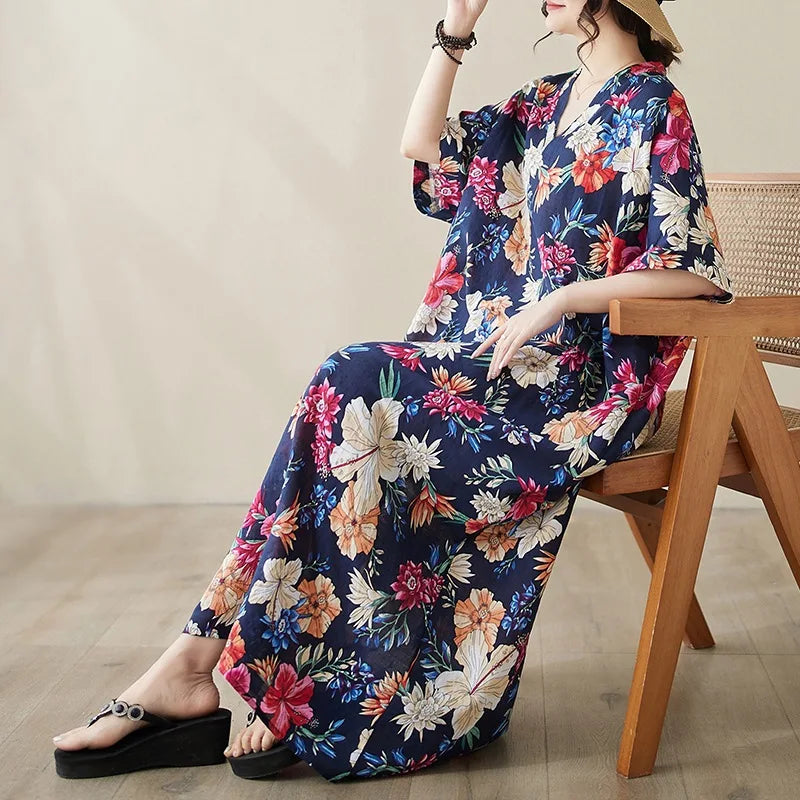 Free-Spirited Global Maxi Sundress - Relaxed Casual Wear
