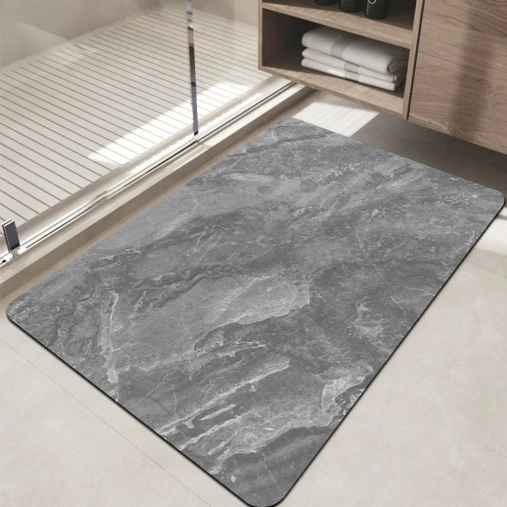 Absorbent Bath Mat Soft Non Slip Stone Floor Rug