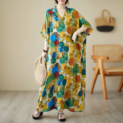 Free-Spirited Global Maxi Sundress - Relaxed Casual Wear