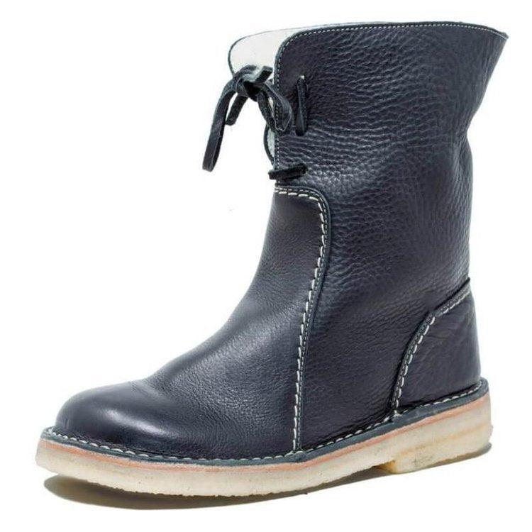 VogeLuxe | Women’s Mid Calf Shearling Lined Leather Boot