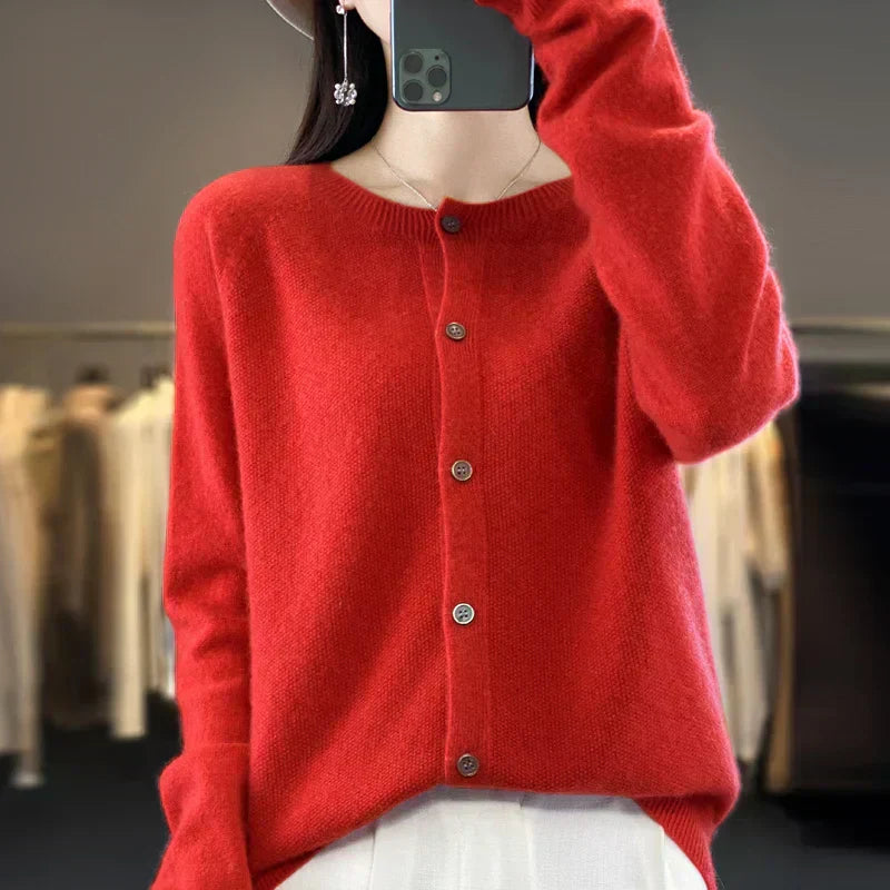 Soft Women's Open Front Wool Sweater