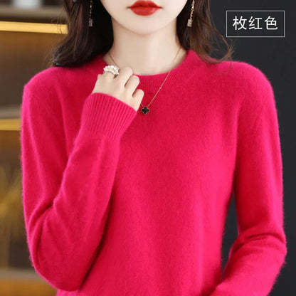 Soft Women's Cashmere Crew Neck Fitted Sweater