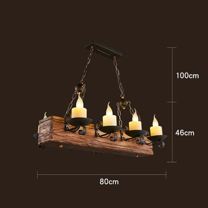 Rustic Wooden LED Pendant Light