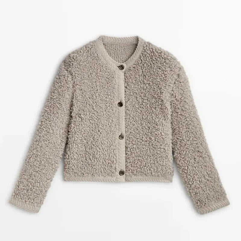 Soft Women's Cashmere Button Cardigan in Winter White