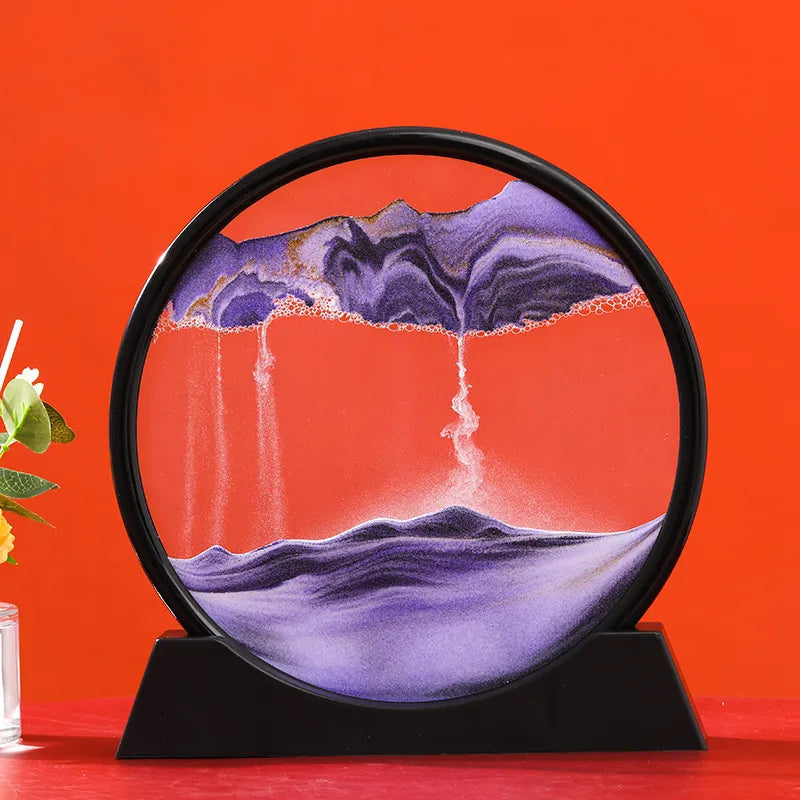 Decorative Glass Hourglass With Colorful Moving Sand