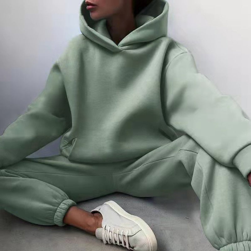 Cozy Women's Casual Sweatpant Hoodie Set