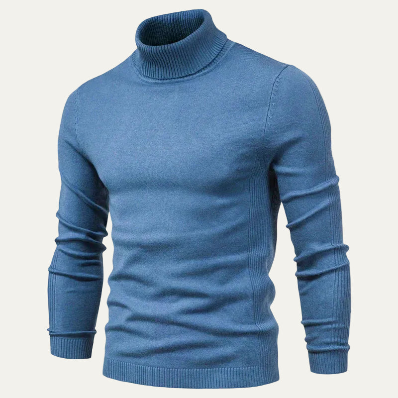 VogeLuxe | Men’s Breathable Textured Knit Turtleneck Sweater