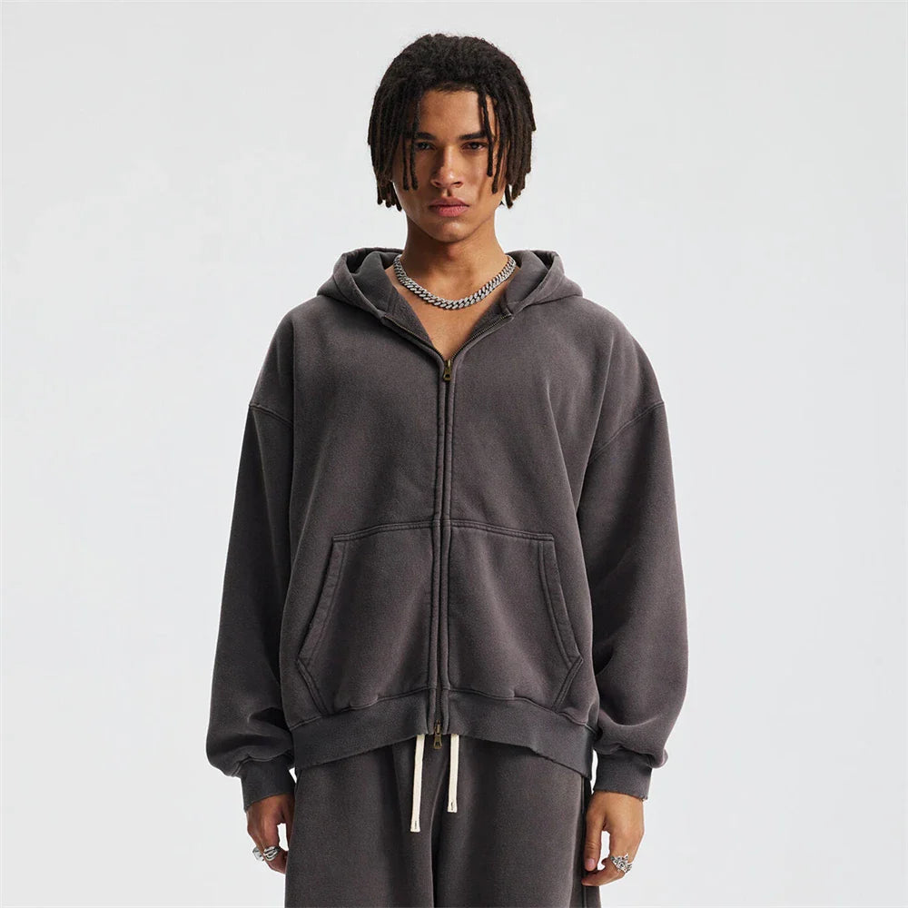 Warm Thick Fleece Zip Up Hoodie for Men and Women