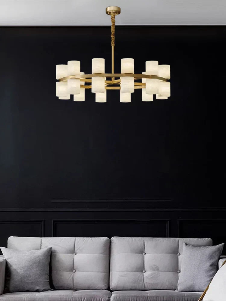 Elegant White Stone Table Lamp