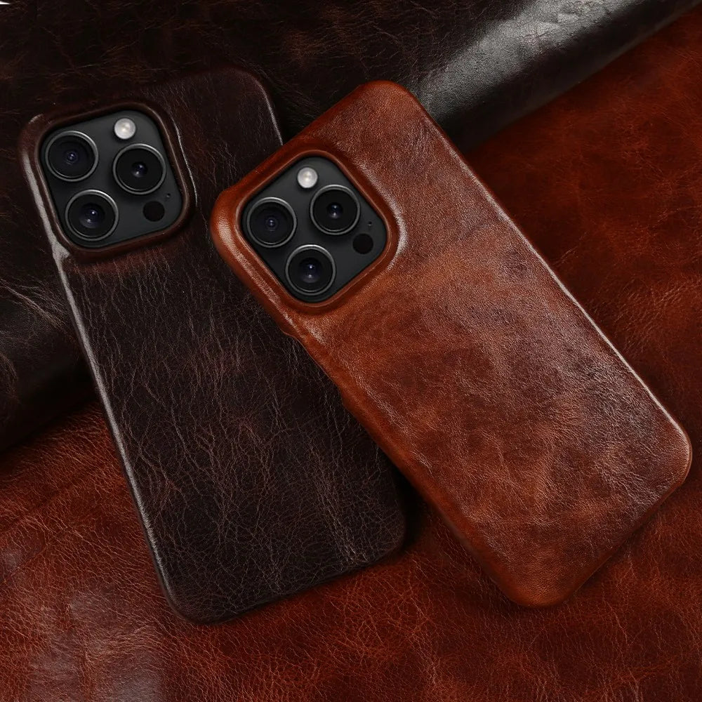 Premium Leather iPhone Cover Genuine Handmade Cowhide - VogeLuxe