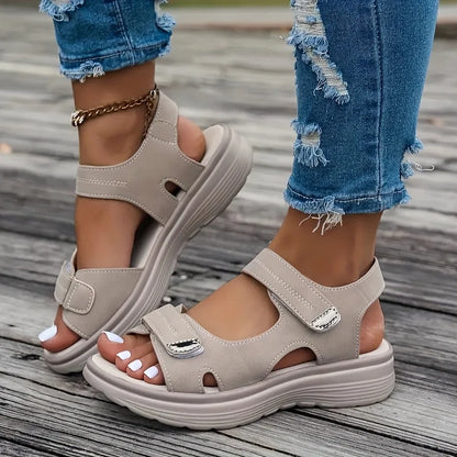 Comfortable Wide Fit Summer Wedge Sandals - VogeLuxe