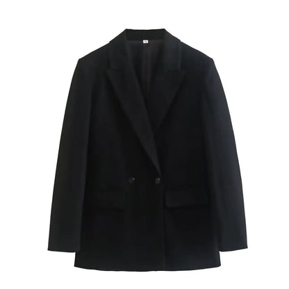 Classic Fit Women's Simple Long Coat with Pockets