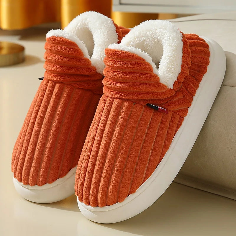 Cozy Faux Fur Ankle Slippers – Soft Warm Indoor Shoes