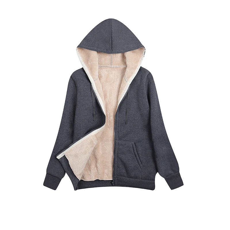Cozy Women's Fleece Hooded Sweatshirt for Cold Weather