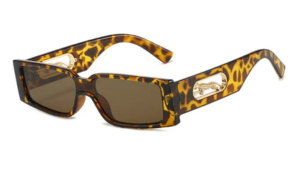 Vintage Classic Rectangle Animal Print Shades