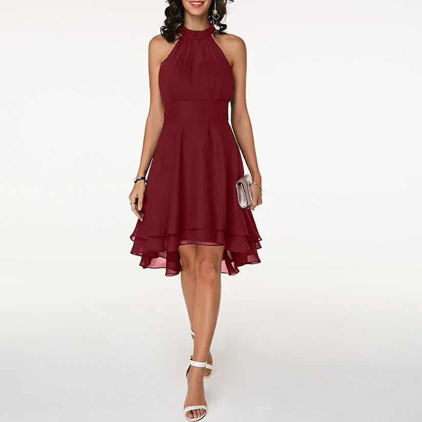 Ladies Elegant Ruffled Mini Dress