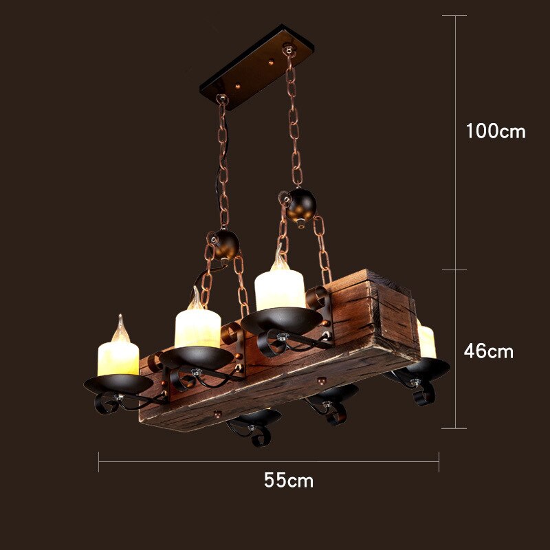 Rustic Wooden LED Pendant Light