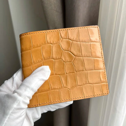 Custom Crocodile Skin Fold Wallet