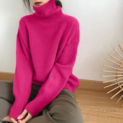 Cozy Women's Big Knit Turtleneck Winter Sweater