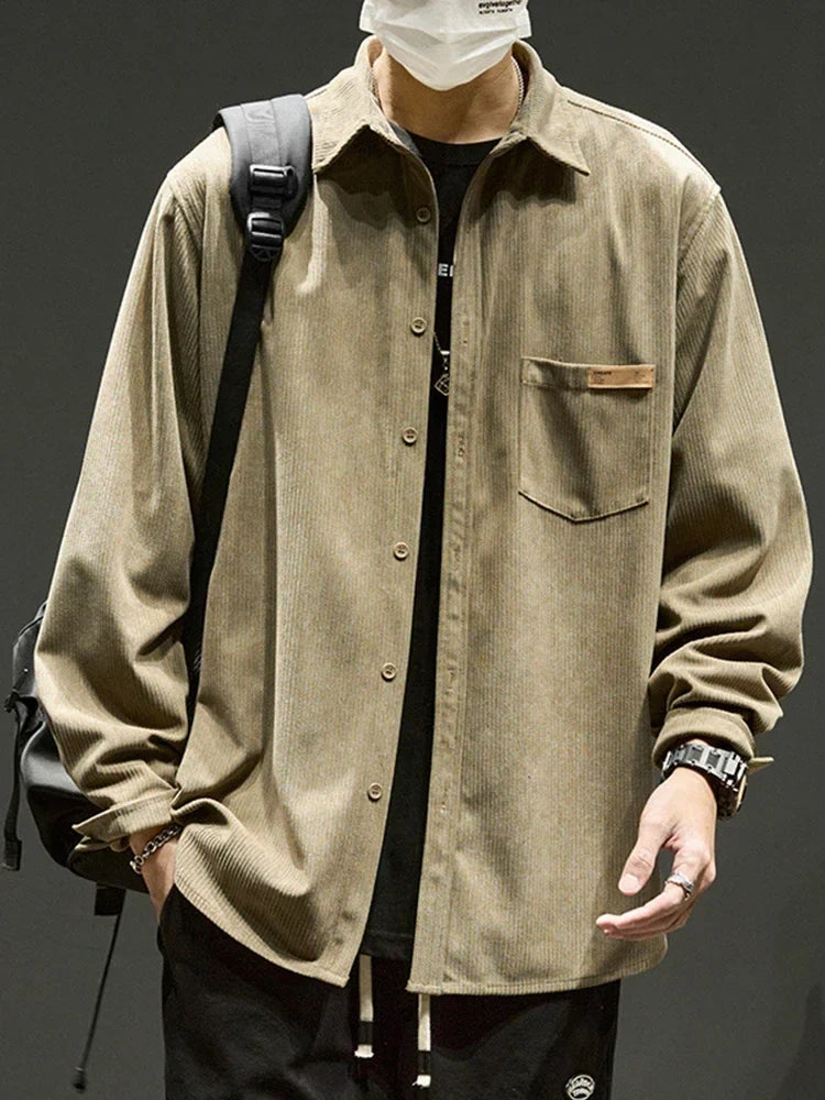 Relaxed Fit Cotton Cargo Shirt Men – Casual Vintage Overshirt