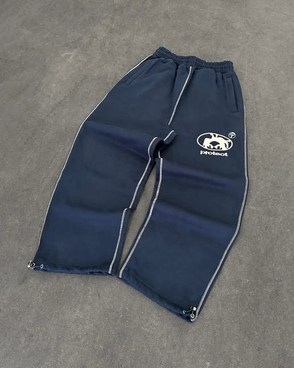 Casual Graphic Embroidered Jogger Pants
