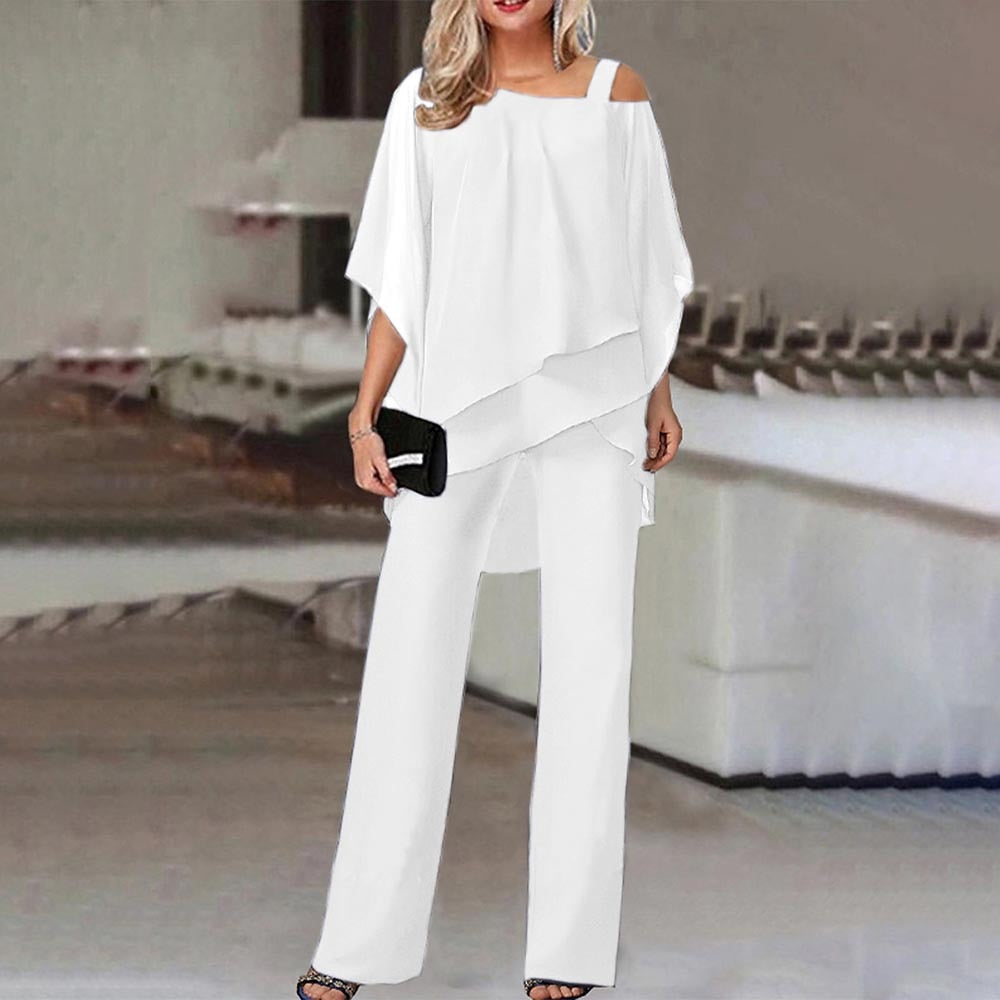 Chic Ladies 2-Piece Cold Shoulder Business Suit