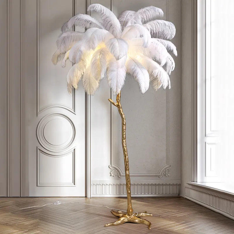 Luxurious Copper Feather Floor Lamp