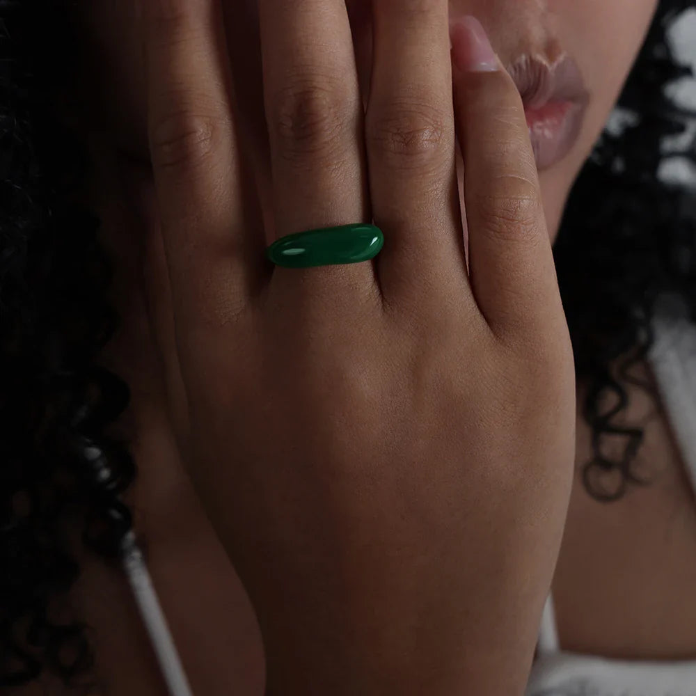 Colorful Waterproof Stainless Steel Band Ring