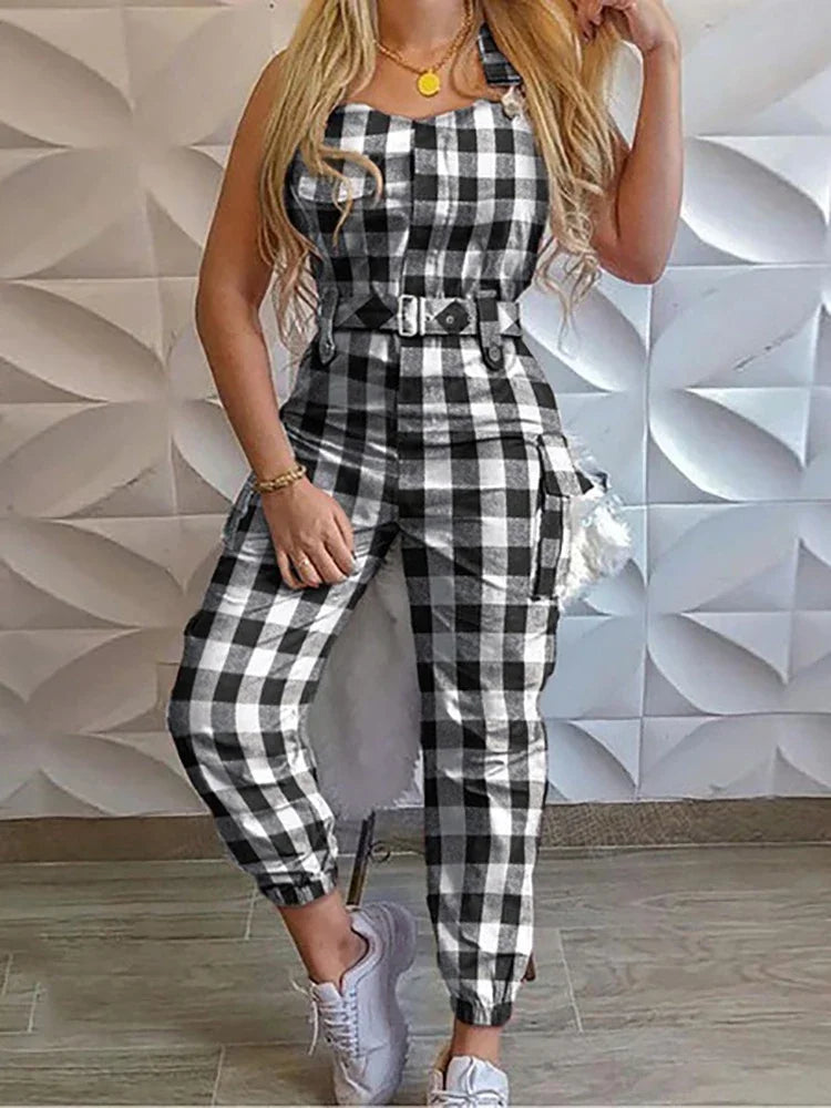 Summer Tank Jumpsuit with Adjustable Waist