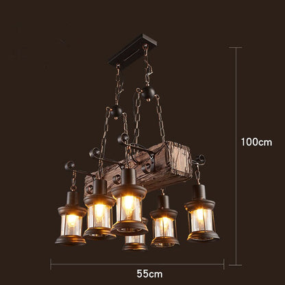 Rustic Wooden LED Pendant Light