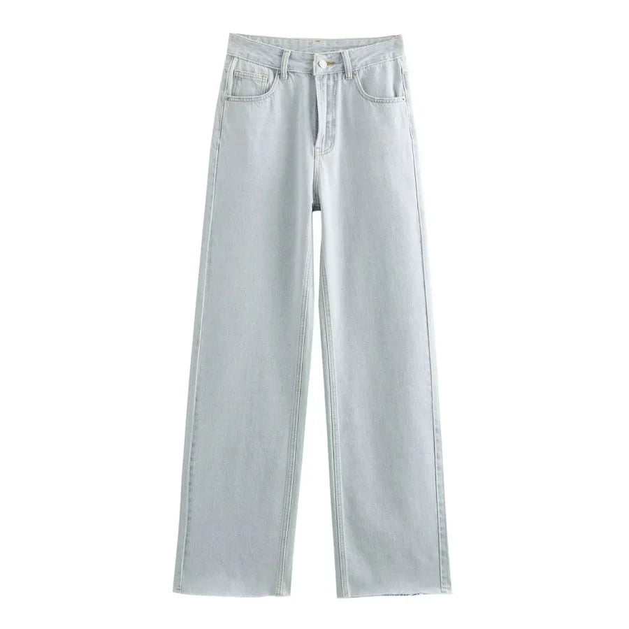 Comfortable High Waist Wide Leg Jeans Women
