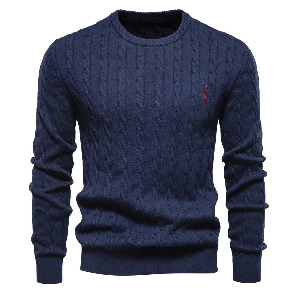 Cozy Mens Animal Print Crew Sweater