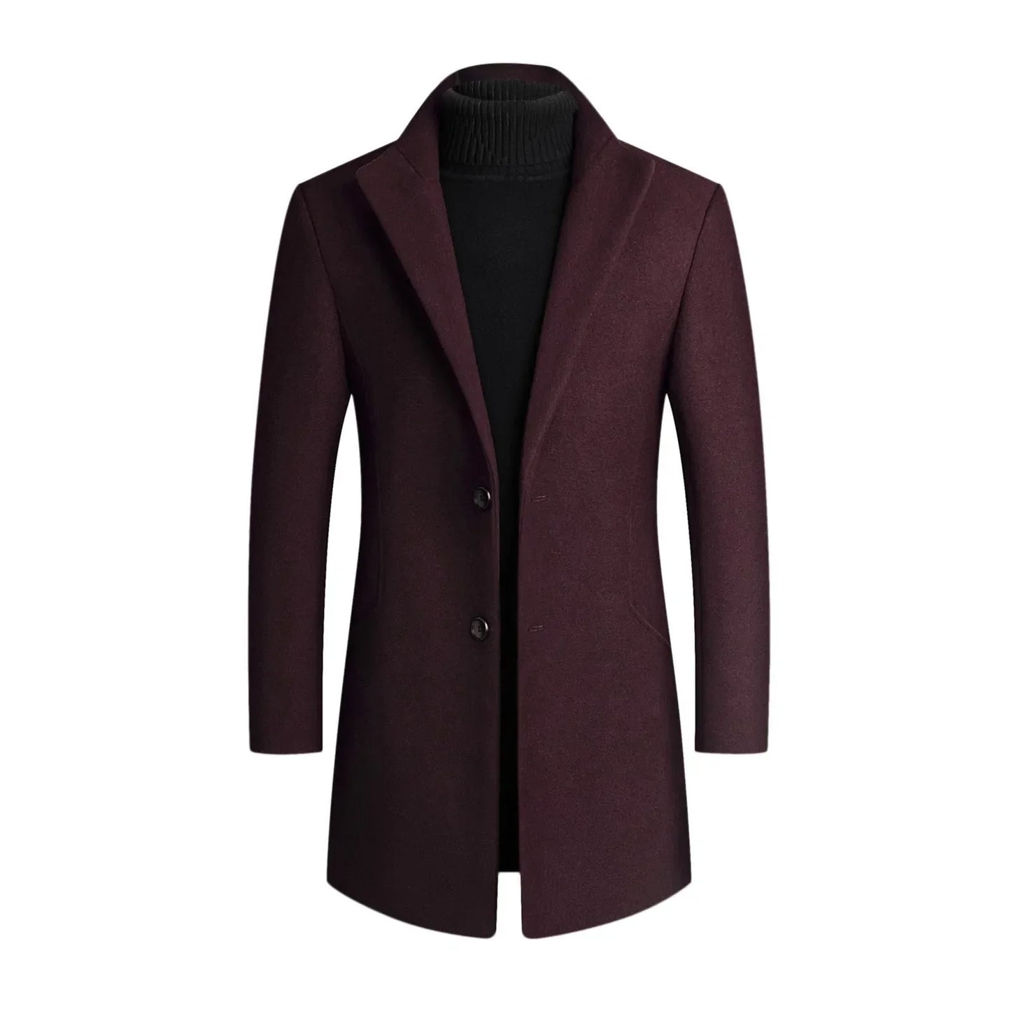 Men's Tailored Fit Trench Coat with Traditional Lapel