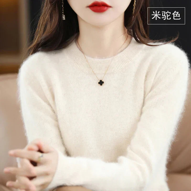 Soft Women's Cashmere Crew Neck Fitted Sweater