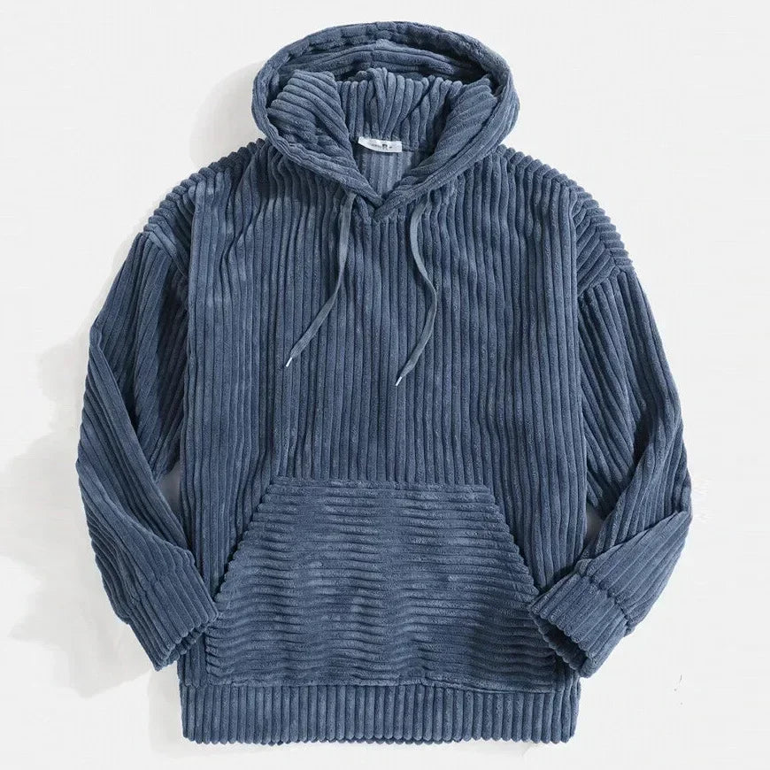 Warm Hooded Corduroy Jacket - Classic Streetwear Sweatshirt - VogeLuxe