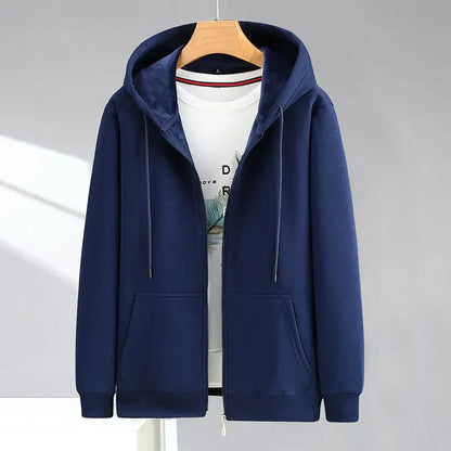 Large Size Men's Zip Up Hooded Sweatshirt