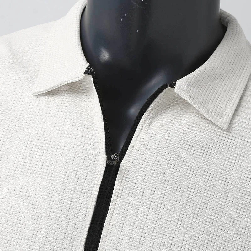 VogeLuxe | Men’s Textured Zip Up Collared Jacket