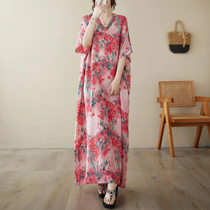Free-Spirited Global Maxi Sundress - Relaxed Casual Wear