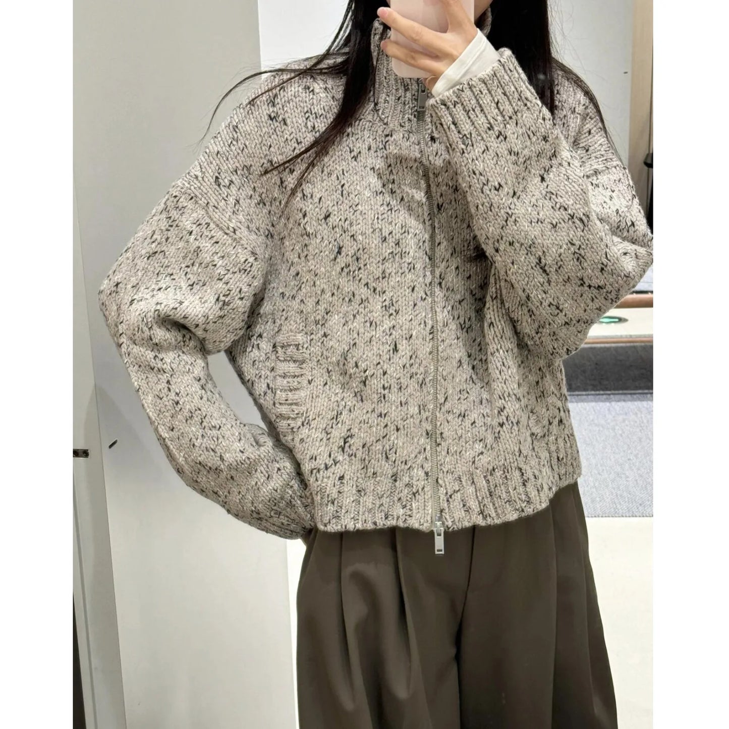 Soft Cable Knit Sweater Cardigan